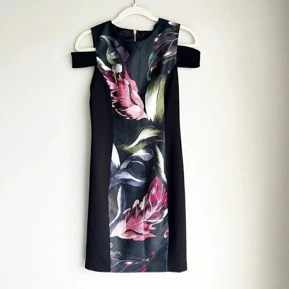 Ted Baker  Size 4 Black Eden Body Con Cold-shoulder Dress NEW! - Picture 5 of 9